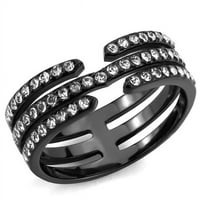 Ženski prsten od nehrđajućeg čelika od nehrđajućeg čelika sa gornjim klasnim kristalom u bistri - veličine