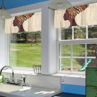 Pokanja goory rod-a Polu prozorska drape toplotna izolirana kratka prozorska zavjesa za zavjese TOP Cafe Tier Kitchen Valance Style O W: 52 XL: 54 - 2pc