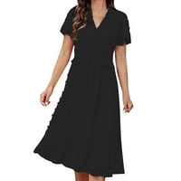 Ženska modna kratka rukava Calf Duljina haljina Radna odjeća za plus veličine Plus size mini haljine