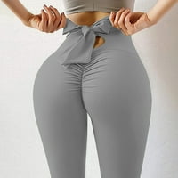 Cethrio joga hlače za žene plus veličine čišćenje čvrste tanke sive hlače veličine xl