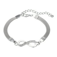 Narukvice za gležanj za žene Europska modna ženska nakit srebrna Podesiva mrežna narukvica broj šarm