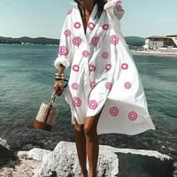 Qolati ženske ljetne majice haljina modna cvjetna kupaći kostim za plivanje Poklopac mini haljina lagana