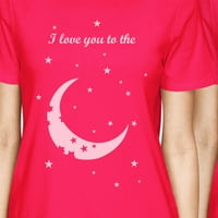 Mjesec i leđa BFF odgovarajuće košulje Žene Hot Pink Best Friend Pokloni