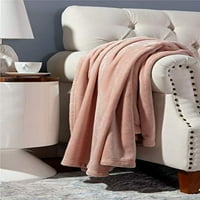 Jebeni flannel fleece skettwin veličina, prašnjava ružičasta pokrivač za kauč, kauč, krevet, kampiranje,