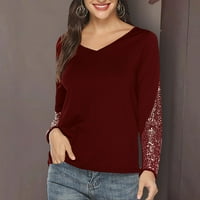 Viadha ženska ležerna pulover uvijena labava majica s dugim rukavima s dugim rukavima