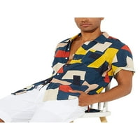 Muškarci Ležerne haljine Dugme Down Colorblock T košulje s kratkim rukavima Odštampana radna košulja