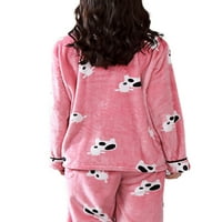 Gumb za noćne noći na noćnim ležajima dolje pidžame setovi rever za spavanje baršunaste baggy noćni