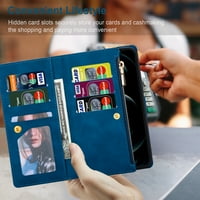 Dteck Case za Samsung Galaxy Z Fold 5G, magnetska kožna držač sa zatvaračem Wallet Hyrit Case Kickstand