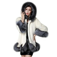 Juebong Plus Veličina PU kožna Basic Streetwear Dressingy Ženske dame Solid Topla Jakna za kaput Zima