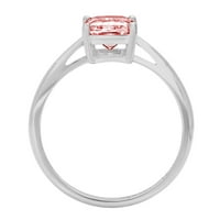 2.0ct smaragdni rez ružičasti simulirani dijamant 18k bijeli zlatni angažman prsten veličine 4
