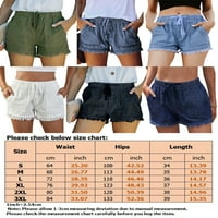 Bomotoo Žene Mini pantne vunene elastične struk Ljeto Plaže Kratke hlače Čvrsto boje kratke vruće hlače