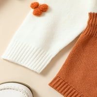 Arvbitana Baby Girls Slatki džemper Romper s dugim rukavima Kontrast boja uzorak uzorak uzorak pletena