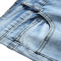 Binpure Men Lesual Jeans Solid Boja Duge pantalone sa slomljenim rupama