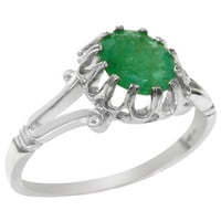 Britanci napravio je 9k bijelo zlato prirodno smaragdno prsten izjave o ženu - veličine opcija - veličine 11.5
