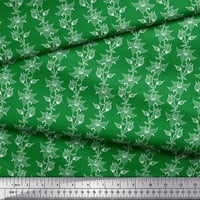 Soimoi Green Rayon tkanina od lišća i bubice trake tkanine otisci sa dvorištem širom