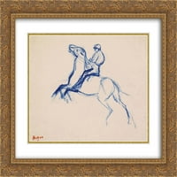 Edgar Degas Matted Gold Ornate uramljena umjetnost Ispis 'Jockey'