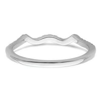 0.12ct. CZ Čvrsti pravi 14k bijeli poljski podudaranje vjenčanog vjenčanog prstena za vjenčanje