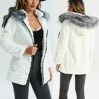 CLlios Modne ženske ležerne pune s kapuljače plišane tople jakne sa zatvaračem Cardigan Tops kaput