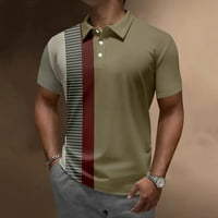 Golf majice za muškarce Muške prugaste ispise ljetni modni casual digitalni 3D štampanje rever gumba