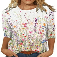 Bomotoo ženska rukav tunika majica casual labavi cvjetni ispisni bluza