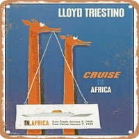Metalni znak - Lloyd Triestino Cruise do Afrika Vintage ad - Vintage Rusty Look