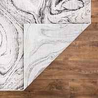 Rug - ugalj siva Moderna apstraktna mermerna tepih za dnevni boravak, spavaću sobu, trpezariju i kuhinju