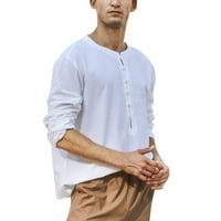 Ketyyh-Chn muške polo majice s majicama majica velika i visoka plažena majica bijela, 2xl