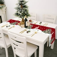 Božićni gnome stolni trkač patuljasti pamučni pamučni i posteljina stolnjak božićnog ukrasa za trpezarijski stol i stolić za kavu