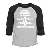 Shop4ever'Ever Muška škola je važna, ali fudbal je uvoznik smiješna raglan bejzbol majica x-mala heather