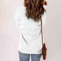 Košulje za žene Dressy Casual Women Classic Solid Boja V-izrez dugi rukav sa džepnim vrhovima Bluza