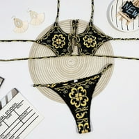 Ženski bikini Retro Print Bikini, Pentagon Leopard kupaći kostim, Chinoiserie Wimsuit Womens kupaće
