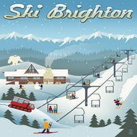 Brighton, Utah - Retro Skijalište - Lintna Press Artwork
