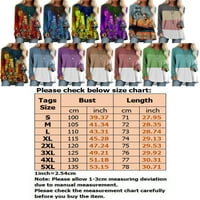 Glonme Women TIE DYE Okrugla ovratnik Majica Mid Duljina Dnevna odjeća Tunika Bluza Swing Loungewear