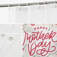 Sonertn Happy Matern Day Decor zavjesa za tuširanje, šareno cvijeće ukrašeni vijenac za kupatilo od