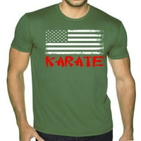 Muška karatea Američka zastava TV zelena majica 2x-velika zelena