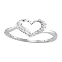 Dijamantna princeza sterling srebrna žena okrugli dijamantski prsten za srce CTTW