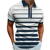 Ljetna bluza za muškarce tanka majica 3D print rever pola zip pulover majica kratkih rukava retro bluza