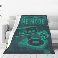 Zelena retro igra za igru ​​baca, flaffy mekani ugodan pokrivač Flannel plišani mikrofiber kauč, 80