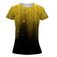 Majice za žene Trendy Stars Print Tine Dye Slatke grafičke ženske bluze i vrhovi Dressy Casual Ljeto