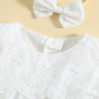 Bagilaanoe Toddler Baby Girl Party Haljina Cvjetna čipka od pola rukava A-line princeze haljine + glava