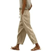 Ženske hlače Prikladna visoka struka Kapri sa džepovima široke pantalone za noge za žene