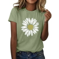Ženska suncokret Ljetna majica plus veličina labava bluza vrhova djevojka kratkih rukava Grafikon casual