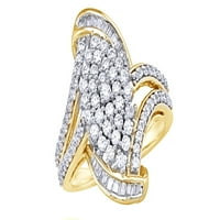 Bijeli prirodni dijamantski prsten u 10k žutom zlatu