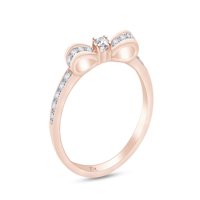 Carat okrugli rez bijeli prirodni dijamantski rubknot vjenčani prsten za vjenčanje u 10k ružičasto zlato