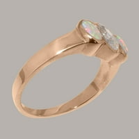Britanci napravio 14k zlatni kubični cirkoniji i prirodni Opal ženski prsten - veličine opcija - veličine