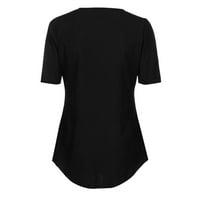 Moda Vintage Women Top Pulover Žene Ležerne prilike Majica Dame V izrez Zipper Loose Majica Bluza TEE
