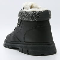 Eloshman muški zimske čizme plišane obloge tople cipele casual visokog gornjeg radnog čizme crna 8.5