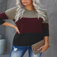 Ženski pulover džemperi Brown Chunky Knit vrhovi dugih rukava Bluze prevelizirani džemper l