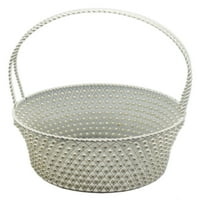 Ručno rađena košara bijele metalne okvira sa žicanim kršenjem FAU Pearl tkanje