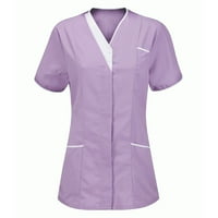 Bluze i majice za spuštanje na vrhu Klinike Zaštitne medicinske sestre V izrez Odjeća za žensku žensku